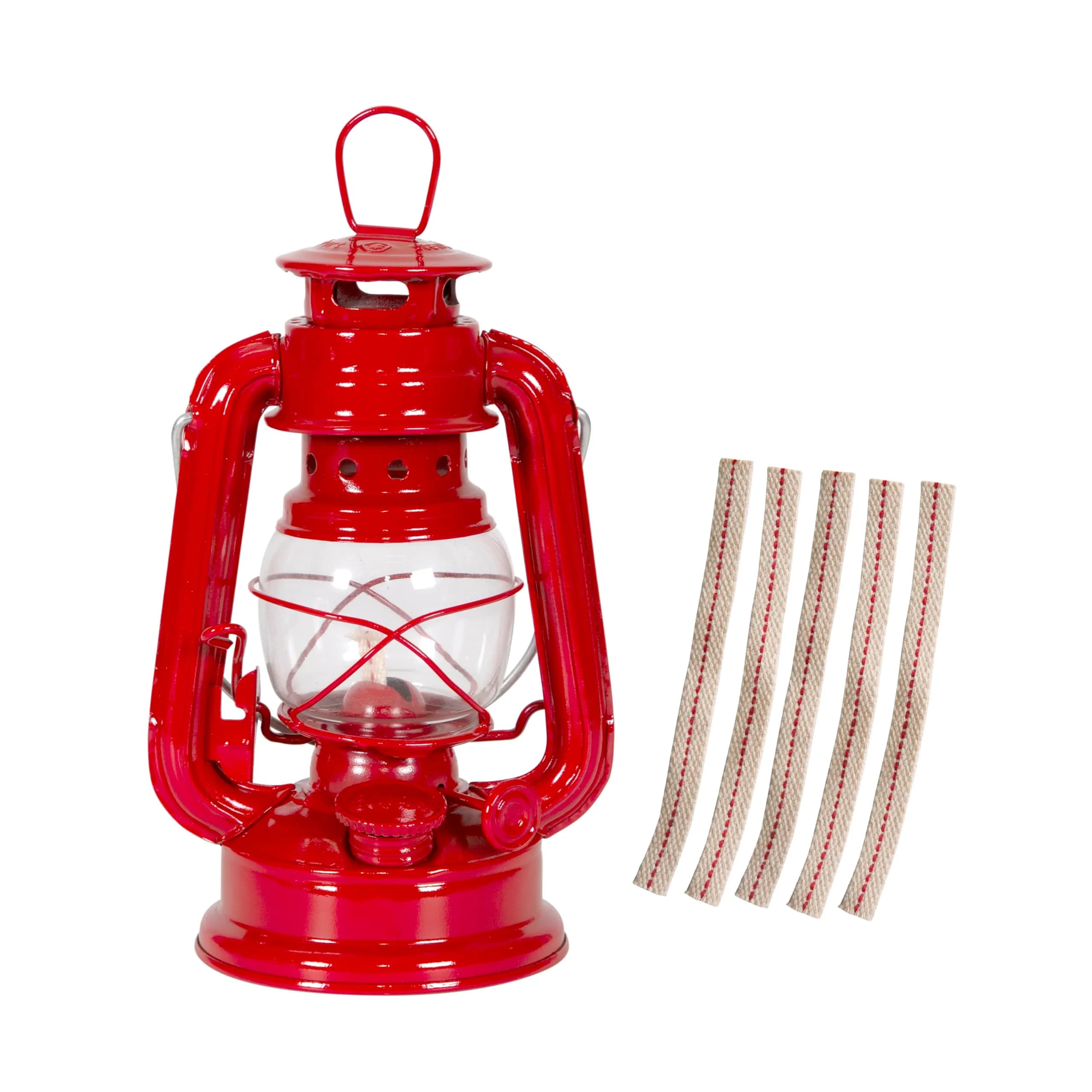 Stansport 8" Hurricane Lantern Red | Classic Metal Fuel Lamp for Camping & Outdoors — Red