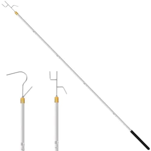 Cagaloi Clothes Hook Pole, 29-71" Adjustable Extension | Stainless Steel, Multi-Purpose thumbnail 1