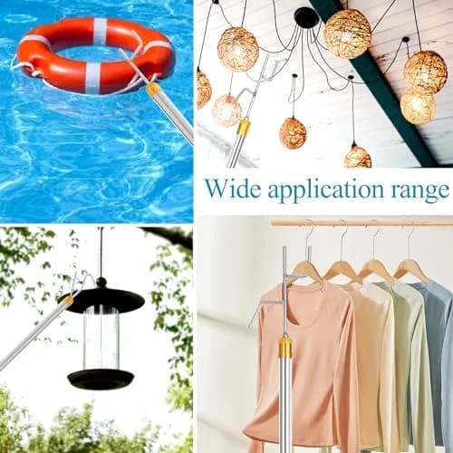 Cagaloi Clothes Hook Pole, 29-71" Adjustable Extension | Stainless Steel, Multi-Purpose thumbnail 3