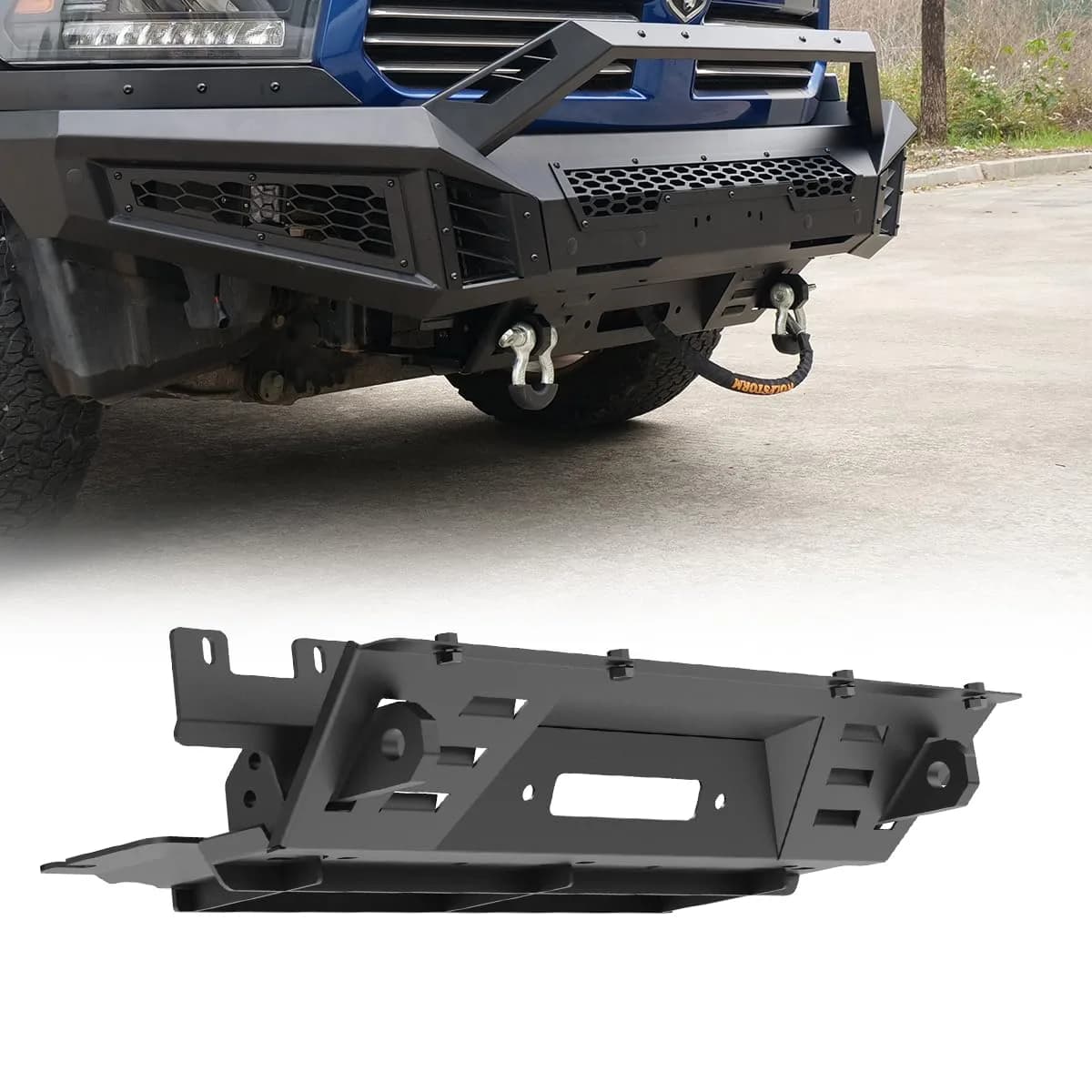 Hawkley Front Bumper Skid Plate Winch Plate for 2013-2018 Dodge Ram 1500 - main product image