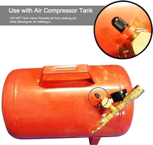 GODESON 1/4" NPT Brass Tank Valve Schrader Valve with Male NPT, Pack of 2 | Anti-Corrosion Air Compressor Tank Valve thumbnail 6