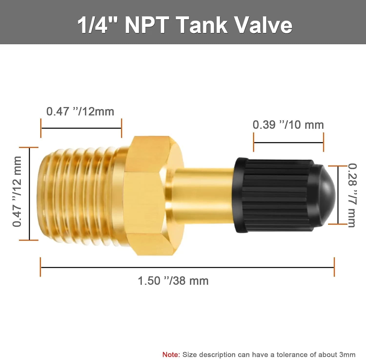GODESON 1/4" NPT Brass Tank Valve Schrader Valve with Male NPT, Pack of 2 | Anti-Corrosion Air Compressor Tank Valve - view 3
