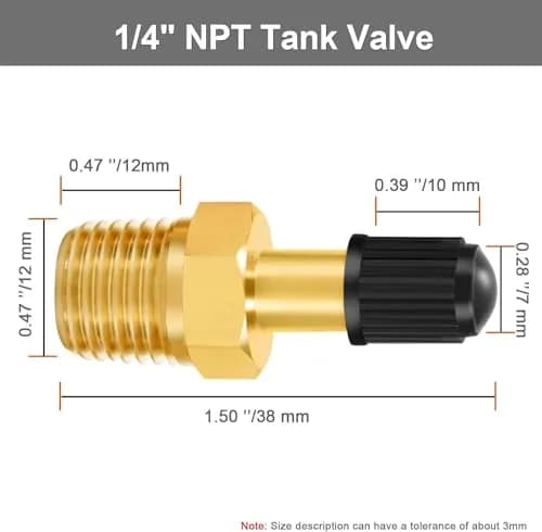 GODESON 1/4" NPT Brass Tank Valve Schrader Valve with Male NPT, Pack of 2 | Anti-Corrosion Air Compressor Tank Valve thumbnail 3