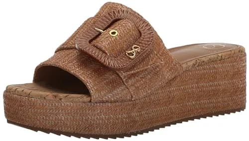 Sam & Libby Crysta Wedge Sandal Light Cuoio Brown 8.5 Medium | Elegant Summer Wedge with 2.375 Inch Heel thumbnail 1
