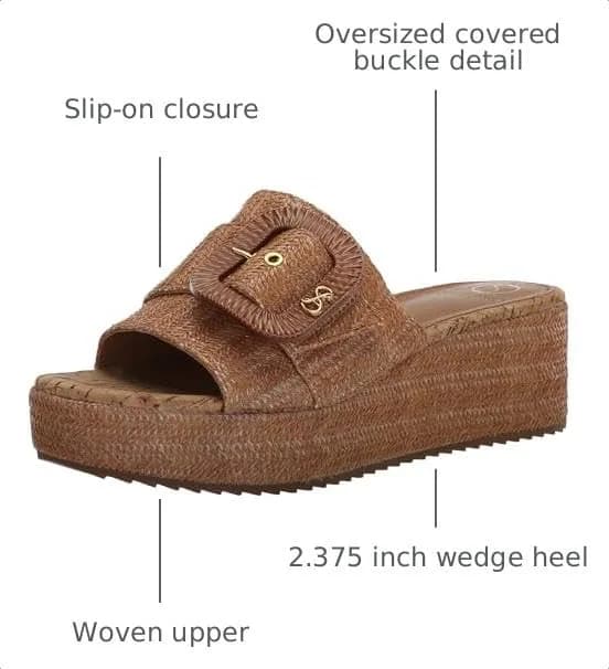 Sam & Libby Crysta Wedge Sandal Light Cuoio Brown 8.5 Medium | Elegant Summer Wedge with 2.375 Inch Heel thumbnail 2