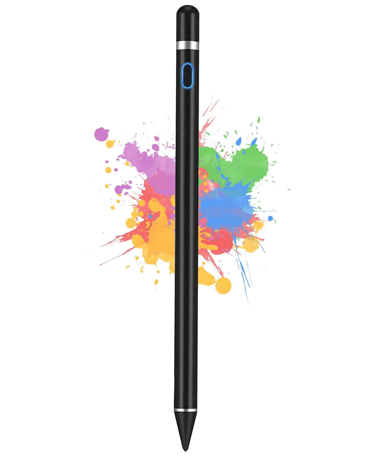 DOGAIN Black Stylus Pen for iOS & Android Touch Screens | 1.45mm Fine Point Rechargeable Stylus Pen for iPad/iPhone/Android/Tablet/Switch — Black Pen