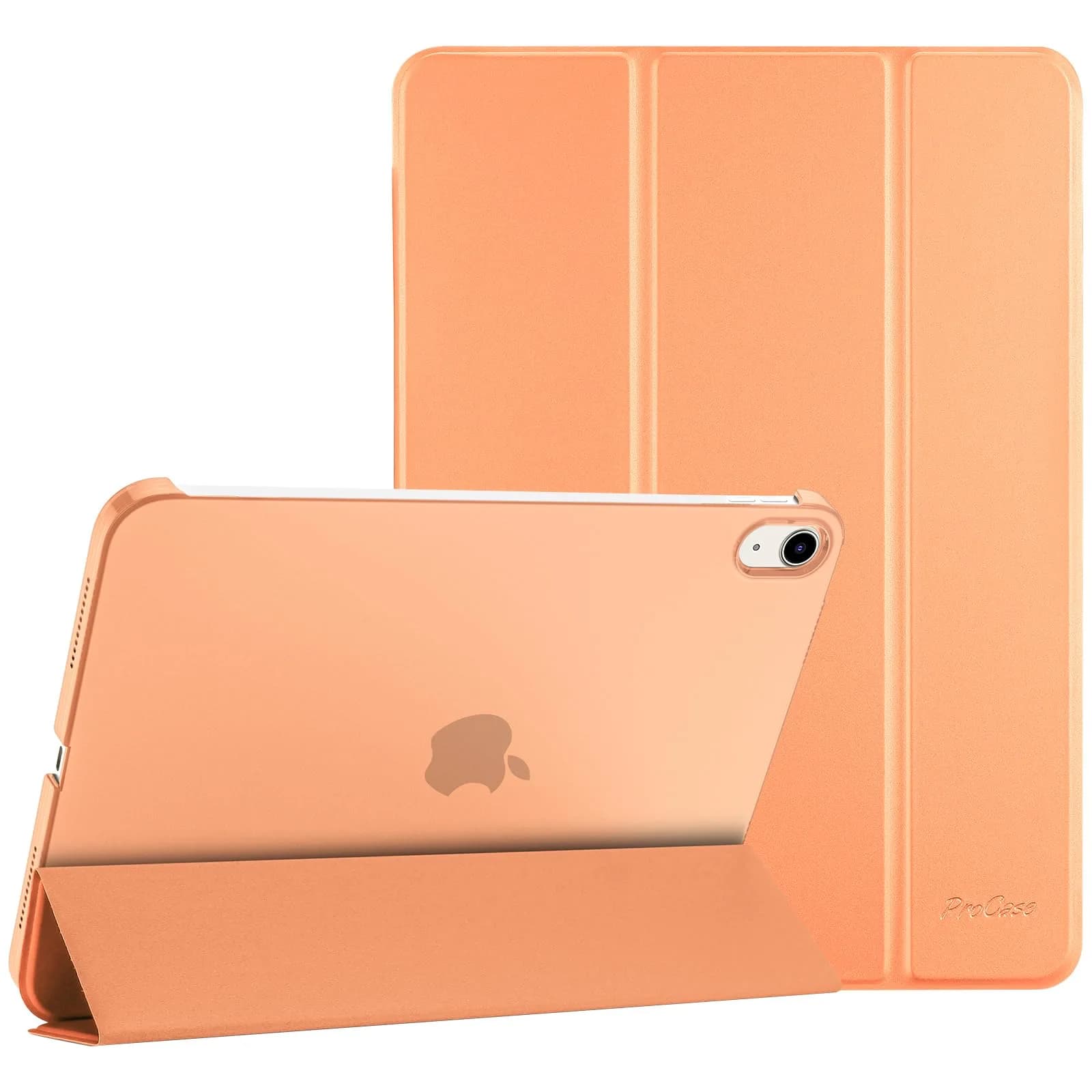 ProCase for iPad 10th Generation 10.9-inch (2022) & 11th Generation 11-inch (2025) Case | Slim Smart Cover with Translucent Hard Shell Back, Supports Auto Wake/Sleep — Orange