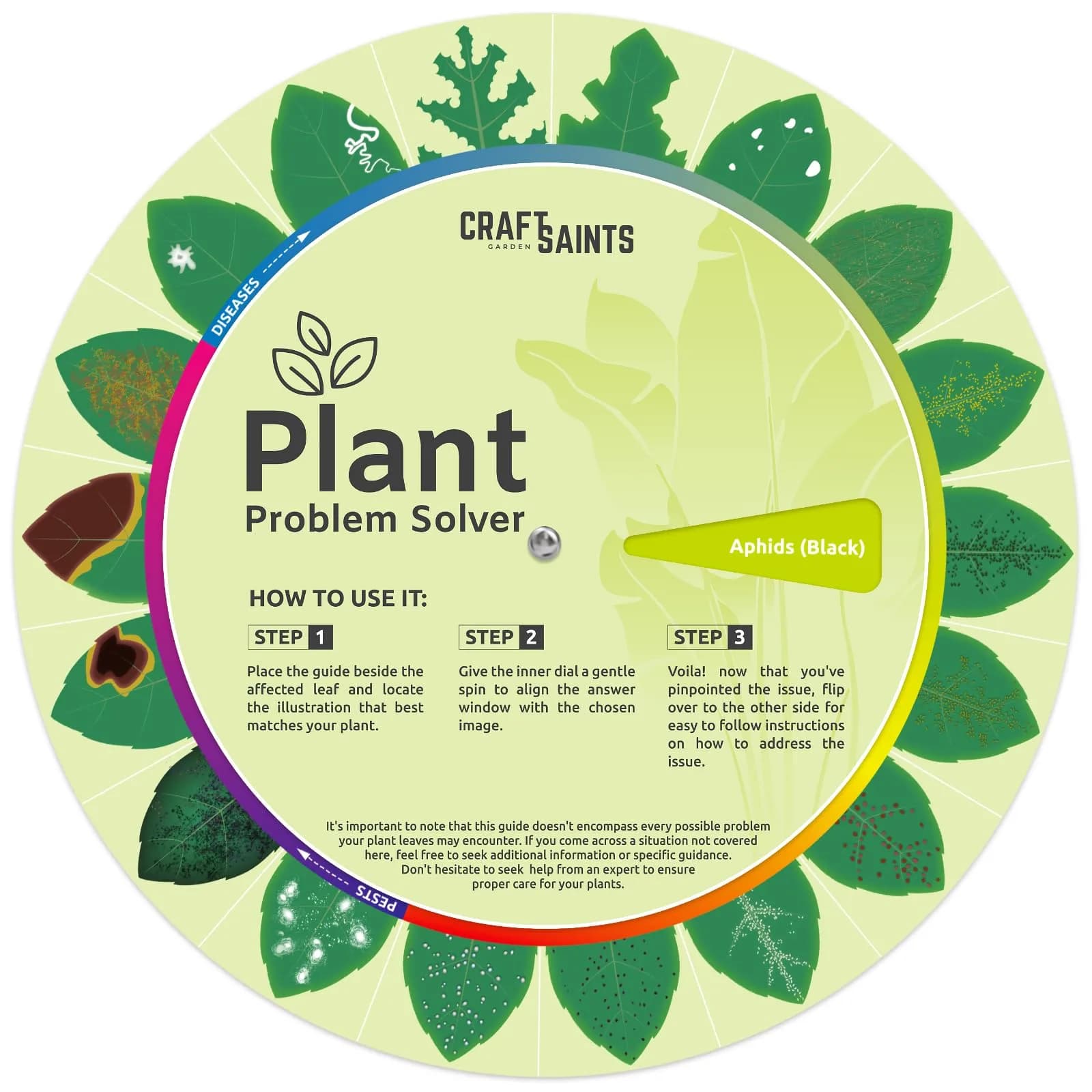 CraftSaints Garden Planner for Plant Problems 8.2 x 8.2 inches | Identify & Resolve 18 Common Issues - main product image