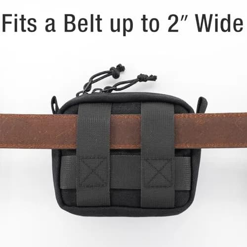 Tintris EDC Belt Pouch Small Black Waxed Canvas | YKK Zipper, Water Resistant, 13cm (5") thumbnail 3
