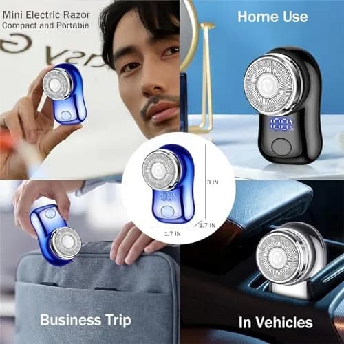 Reodolop Mini Electric Shaver Grey | Portable Rotary Razor for Men & Women thumbnail 7