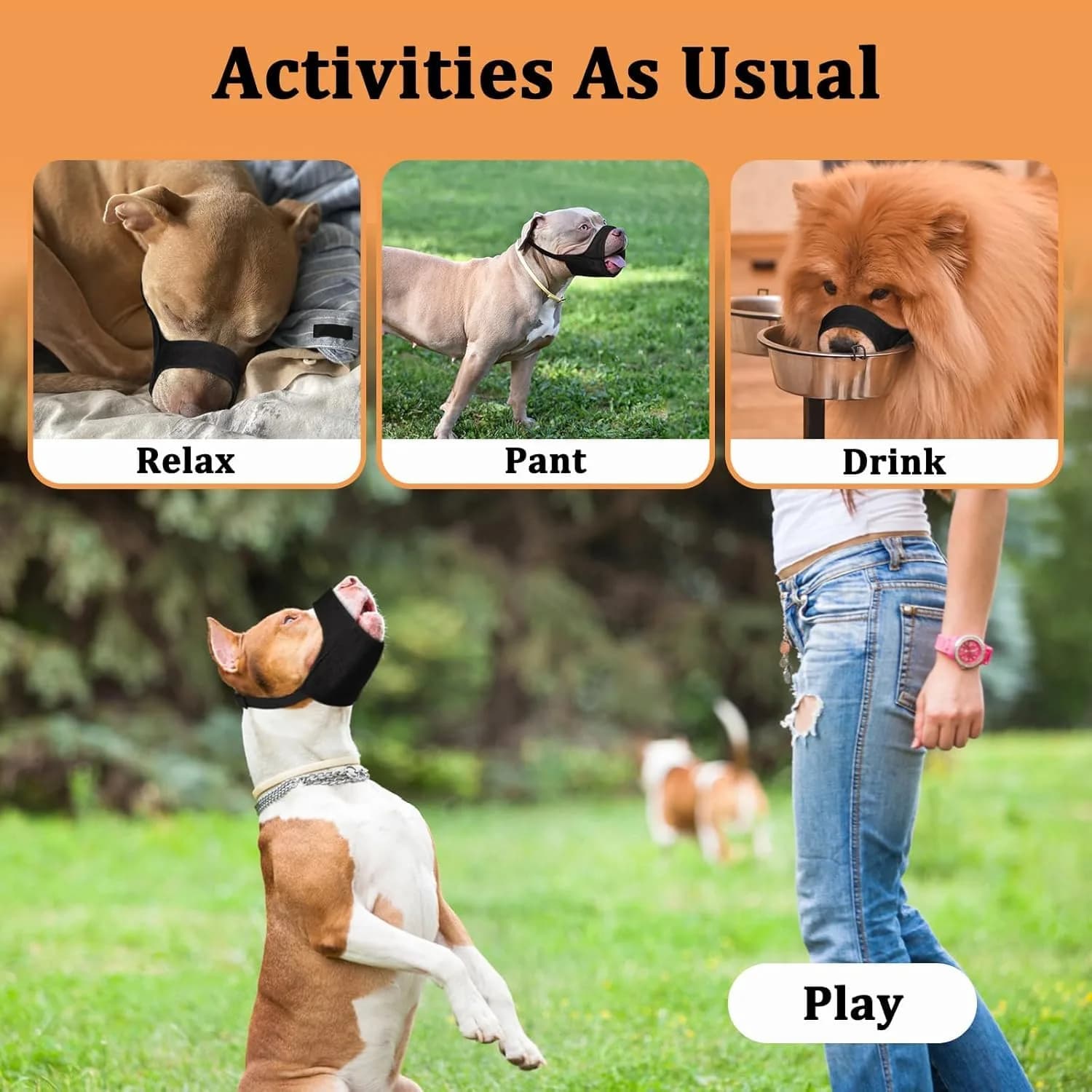 Mayerzon Fabric Pitbull Muzzle for Large Short Snout Dog Anti Fierce Biting | Breathable & Durable thumbnail 6