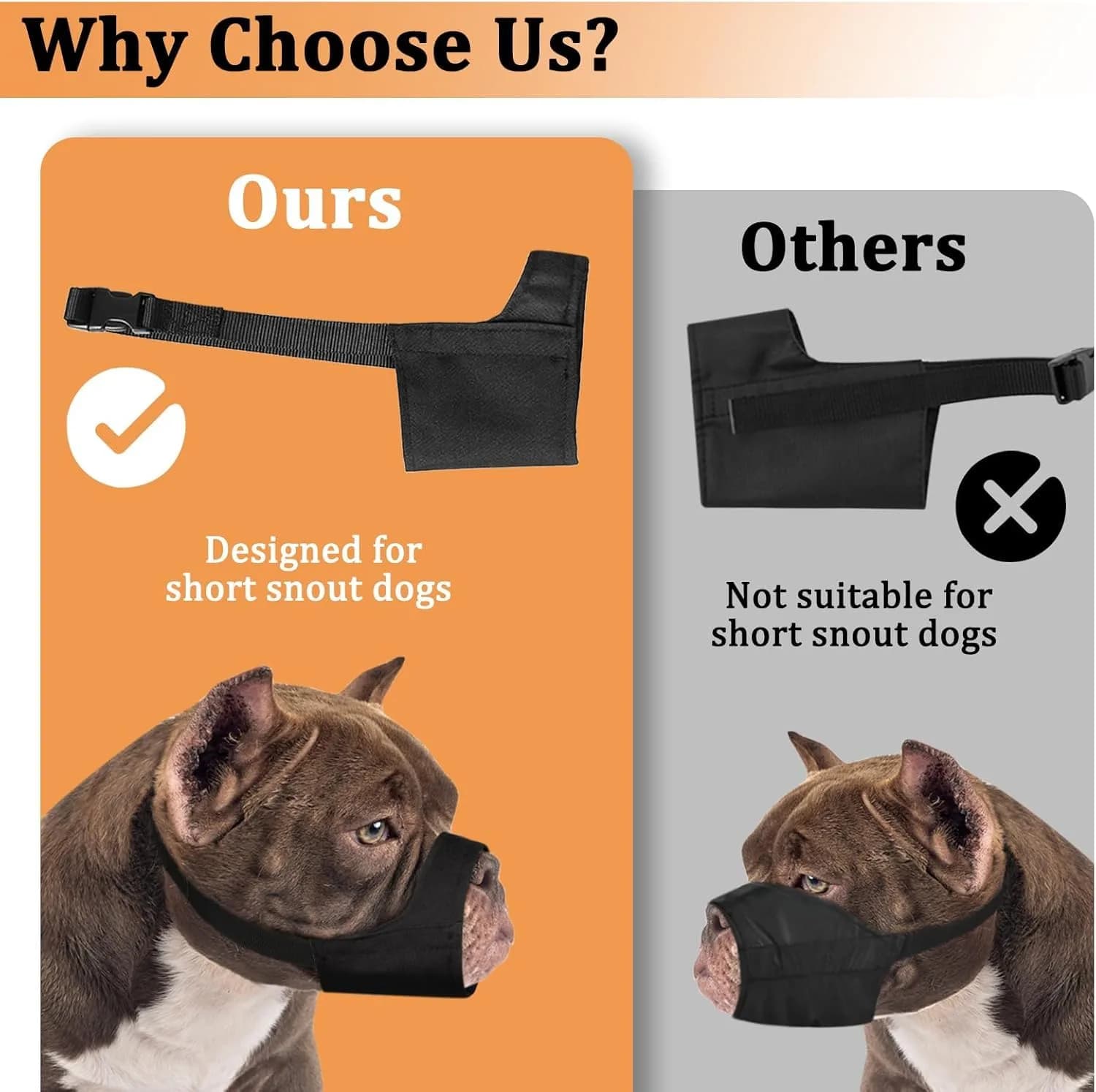 Mayerzon Fabric Pitbull Muzzle for Large Short Snout Dog Anti Fierce Biting | Breathable & Durable thumbnail 3