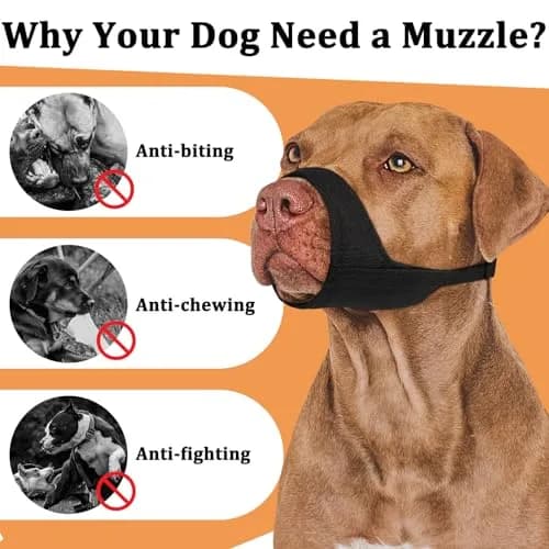 Mayerzon Fabric Pitbull Muzzle for Large Short Snout Dog Anti Fierce Biting | Breathable, Durable & Safe (70-120 chars) thumbnail 5