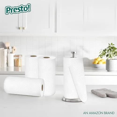 Presto! Flex-a-Size Kitchen Paper Towels, 2-Ply, Strong and Absorbent, 128 Sheet Family Roll, 2 Rolls | Value Pack for Indian Households thumbnail 4