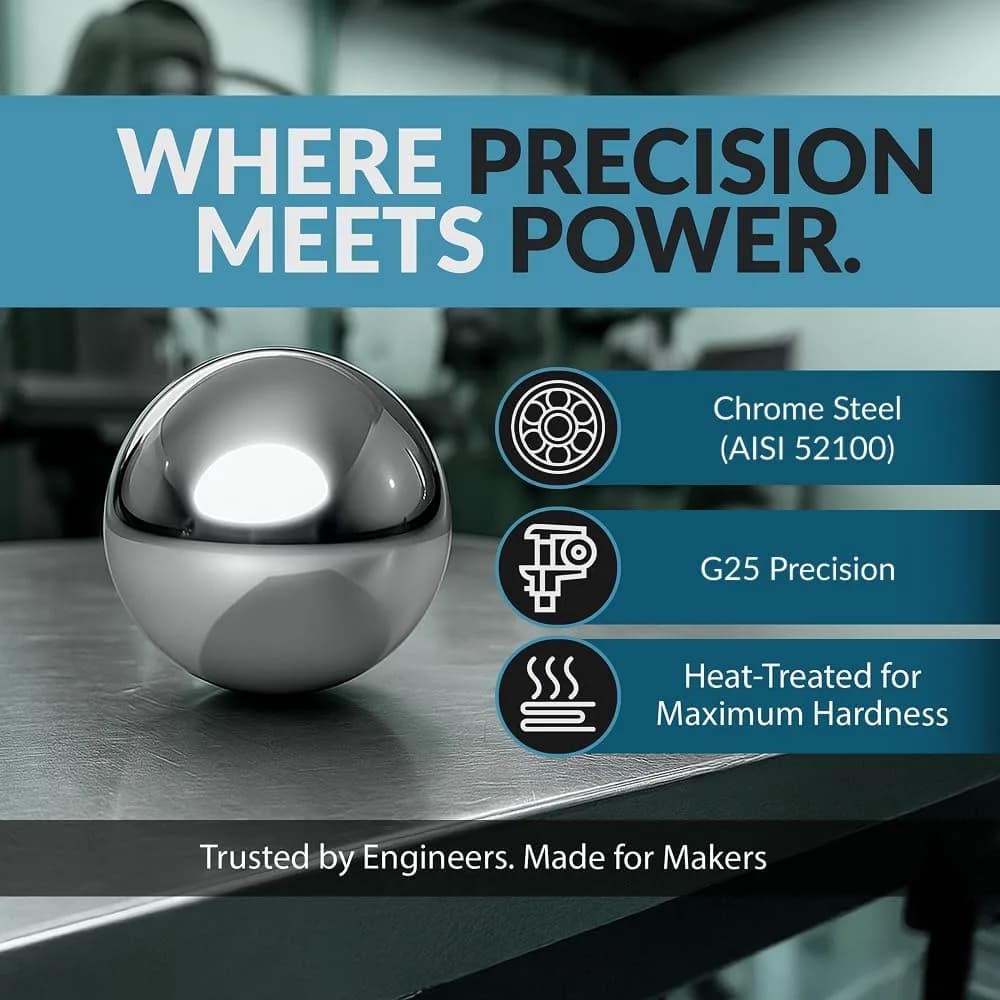 PGN Bearings 5/8" Chrome Steel Bearing Balls G25 (50 Pcs) | High Precision & Durability - view 4