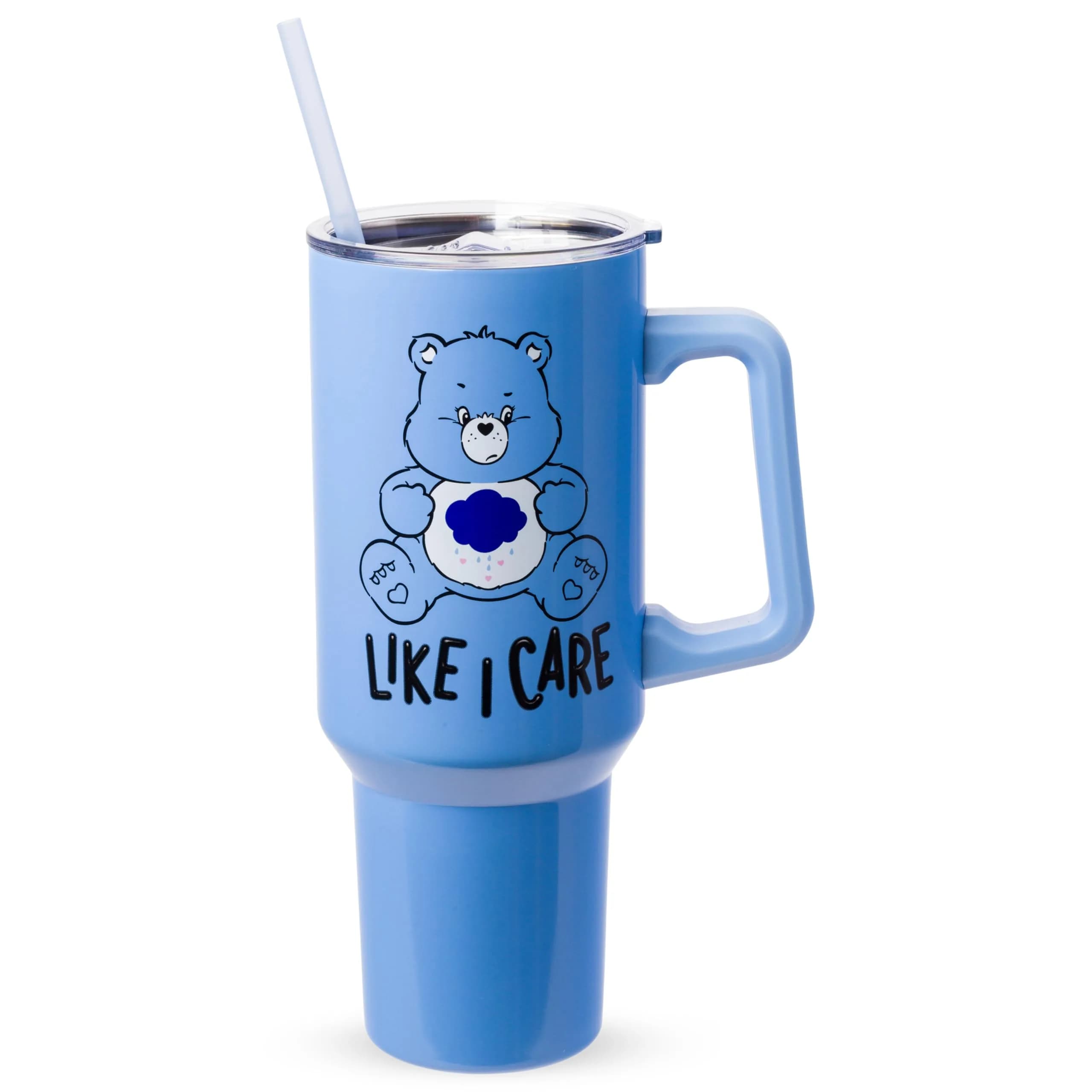 Silver Buffalo Care Bears Grumpy Bear Stainless Steel Tumbler 1.18 L (40 oz) | Insulated for Hot & Cold Drinks