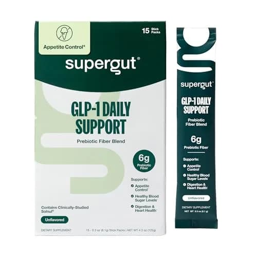 Supergut GLP1 Daily Support High Fiber Supplement Powder, 15 Servings | Sugar-Free Gut Health Drink thumbnail 1