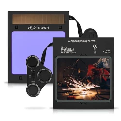 TRQWH Auto Darkening Welding Lens 11.4 x 13.3 cm (4.49 x 5.24in) True Color Solar Powered | 4 Arc Sensor Shade 5-9/9-13 thumbnail 1