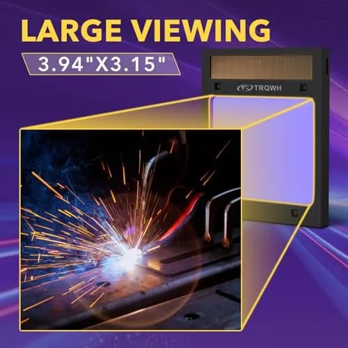TRQWH Auto Darkening Welding Lens 11.4 x 13.3 cm (4.49 x 5.24in) True Color Solar Powered | 4 Arc Sensor Shade 5-9/9-13 thumbnail 4