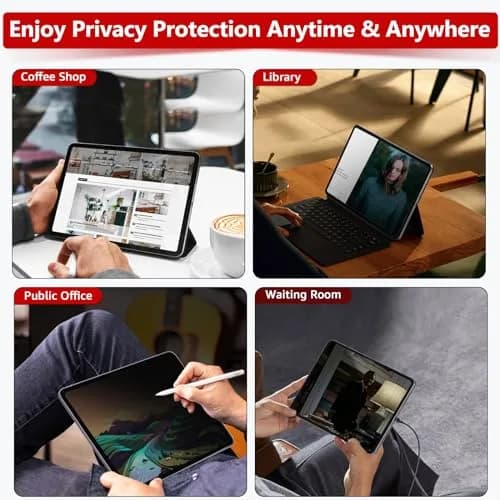 bersem Privacy Screen Protector for iPad Air 13 Inch M4/M3/M2 | Anti-Spy Tempered Glass, 9H Hardness, Bubble-Free Installation thumbnail 4