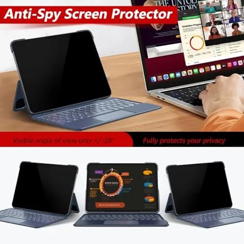 bersem Privacy Screen Protector for iPad Air 13 Inch M4/M3/M2 | Anti-Spy Tempered Glass, 9H Hardness, Bubble-Free Installation thumbnail 3