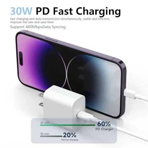 CYQAPC 5V 3A 30W USB Type C Wall Charger Adapter 3 Pack | Fast Charging for iPhone, Samsung & More thumbnail 2