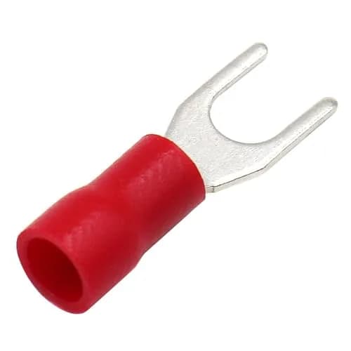 Baomain Red Fork Spade Insulated Terminal Connectors | 22-16 AWG (0.5-1.5mm²) & #8 Stud (4.3mm) | 1000-Pack thumbnail 4
