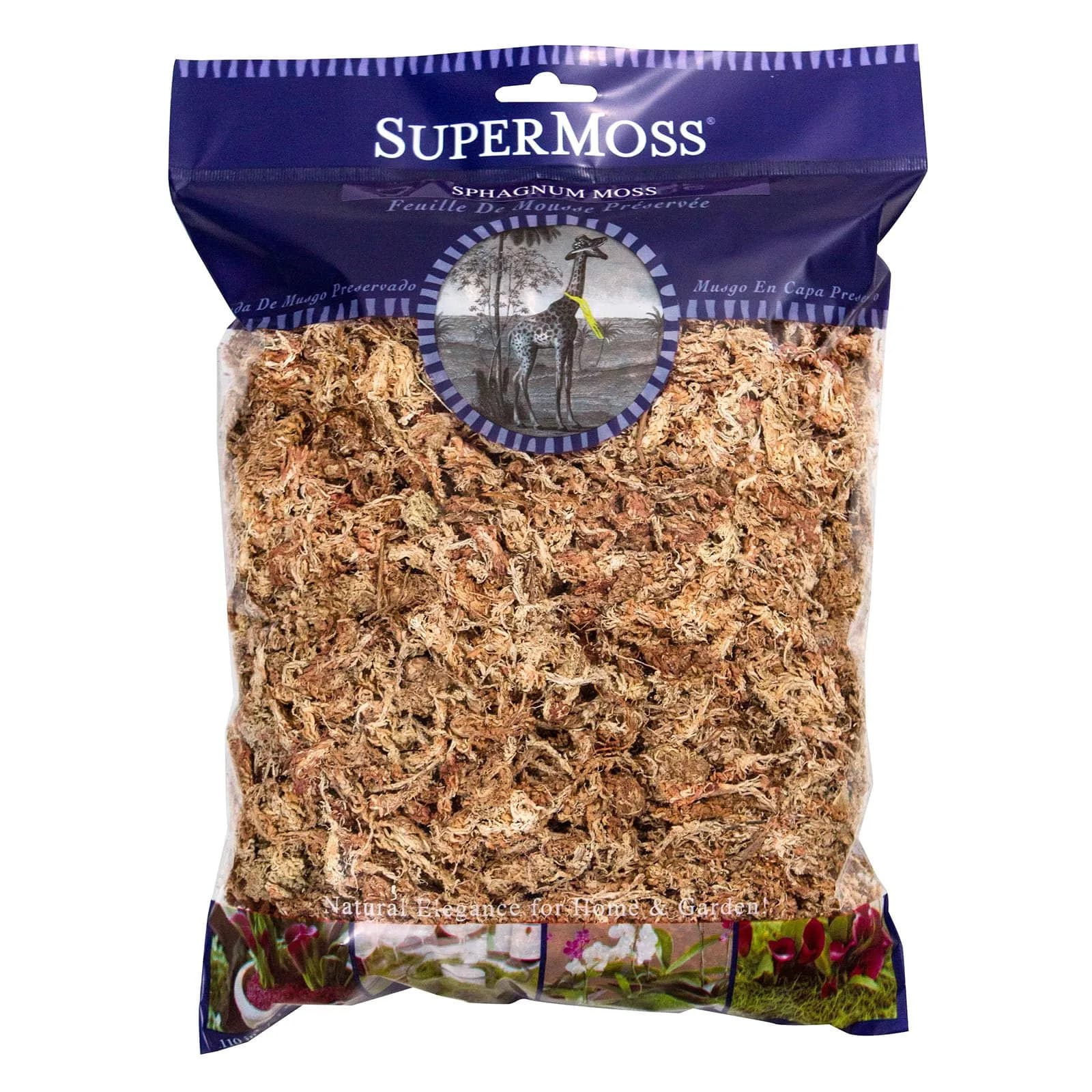 SuperMoss Sphagnum Moss for Orchids & Carnivorous Plants, 113g (4 Ounce) Natural White | Superior Water Retention — 0.25 lbs