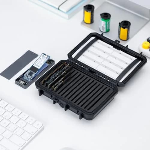 Kiorafoto M.2 NVMe SSD Case 15-Slot Organizer | Water-Resistant & Shockproof for 2280/2260/2242/2230 Drives thumbnail 9