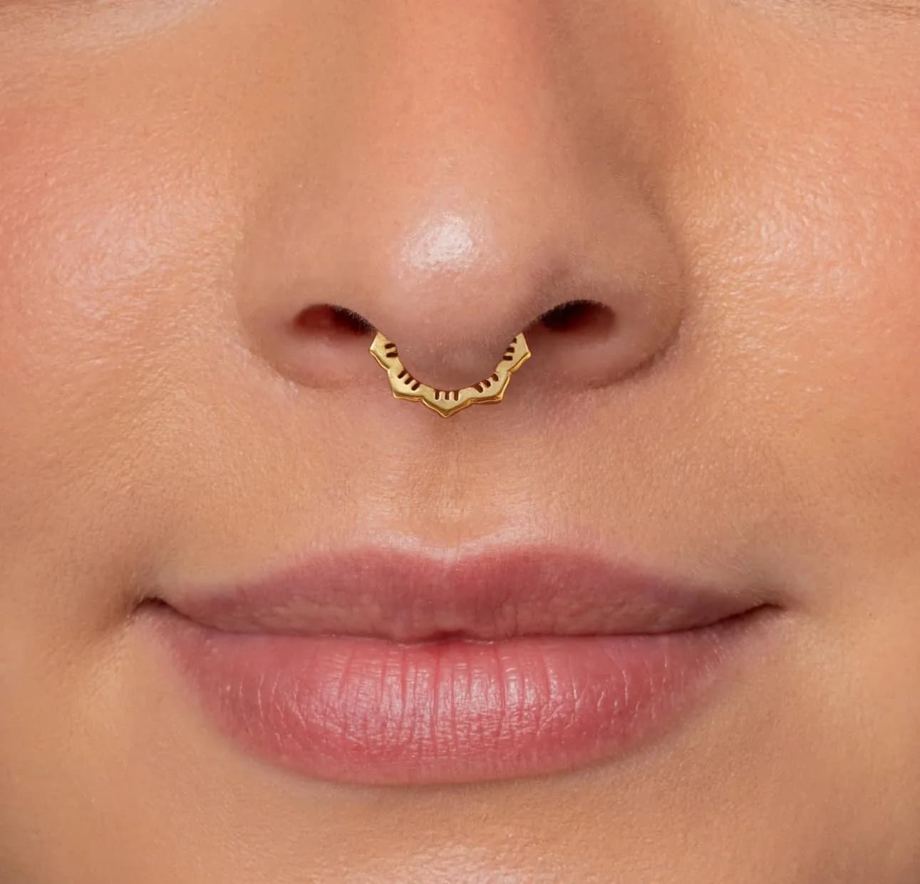 NONTAI 16G Flower Daith Hoop Earring Hinged Septum Nose Ring 8mm Inner Diameter | Surgical Steel Piercing Jewelry - view 2