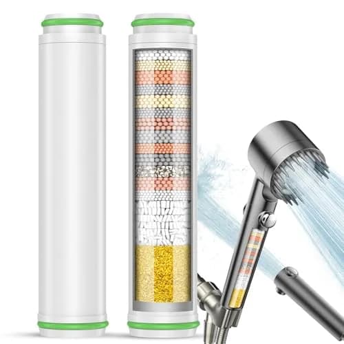 PWERAN Shower Filter 2 Pack | 18-Layer Hard Water Filtration for Skin & Hair thumbnail 1