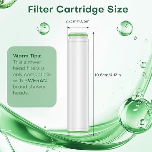 PWERAN Shower Filter 2 Pack | 18-Layer Hard Water Filtration for Skin & Hair thumbnail 7