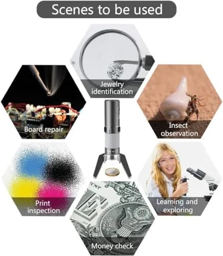 Jiusion 4K 50-1000x WiFi USB Digital Handheld Microscope with Metal Stand | 4K HD, Wireless & Wired, 8 LED Lights, Compatible with Windows, Mac, Android, iPhone thumbnail 3
