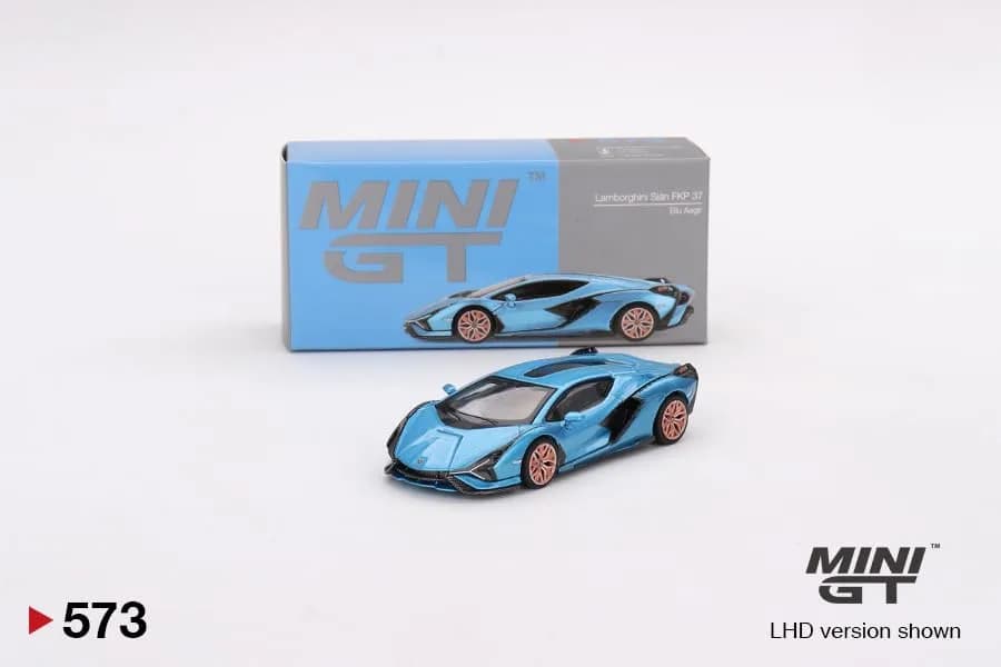 Truescale Miniatures Lambo Sian FKP 37 Blu Aegir Blue Metallic Limited Edition 1/64 Scale (7.62 cm / 3 inches) thumbnail 2