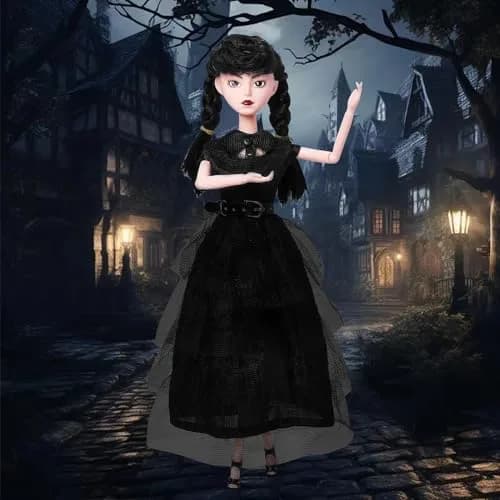 TTSUIMILESS Girls Doll in Gift Box with Black Dress, 11.5 inch Doll, High Heels, Black Hair, Gift for Fans thumbnail 4