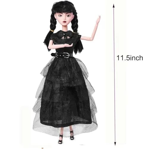TTSUIMILESS Girls Doll in Gift Box with Black Dress, 11.5 inch Doll, High Heels, Black Hair, Gift for Fans thumbnail 2
