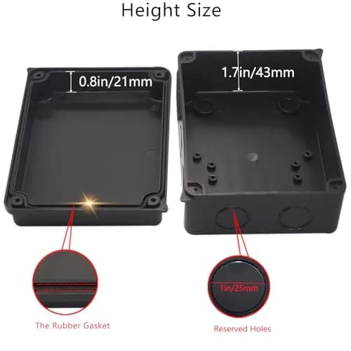 LuSumtly Electrical Box Waterproof Outdoor Junction Box 5.9 x 4.3 x 2.8 inch | Impact-Resistant ABS Enclosure thumbnail 4