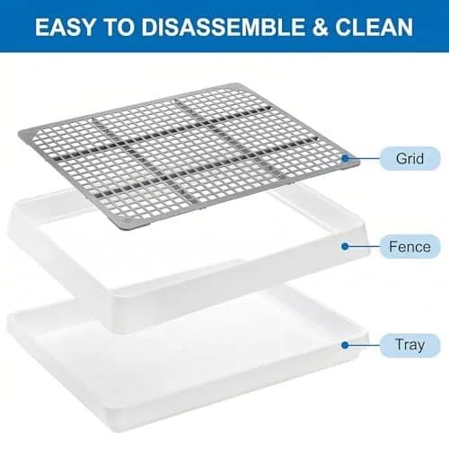 WUWEOT 2 Pack Large Rabbit Litter Box 37cm (14.5"L x 11.7"W x 2.6"H) | Shallow Bunny Restroom with Grate thumbnail 4