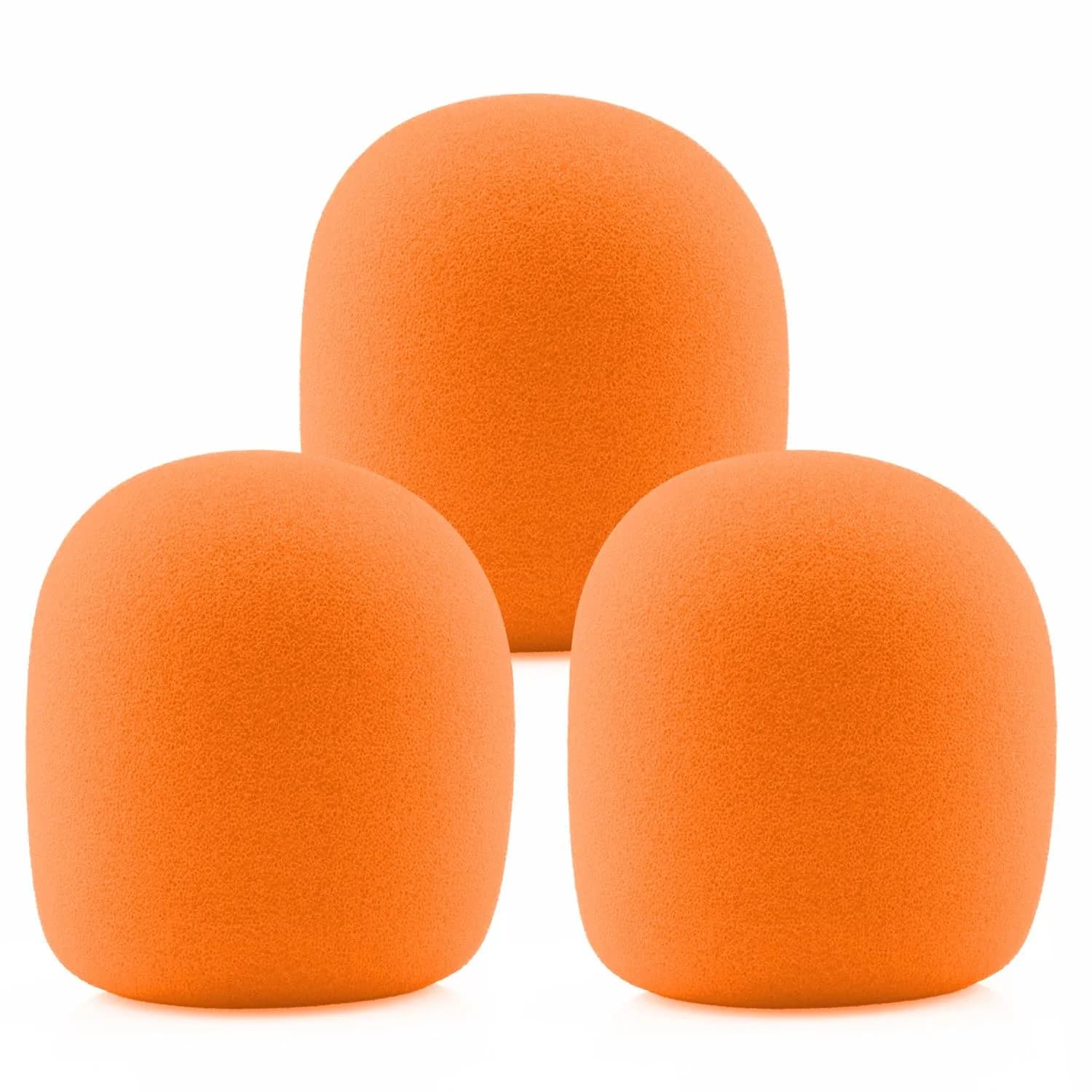 LEFXMOPHY SM58 Windscreen Foam Replacement for Shure SM58 Microphone | 3-Pack Orange - main product image