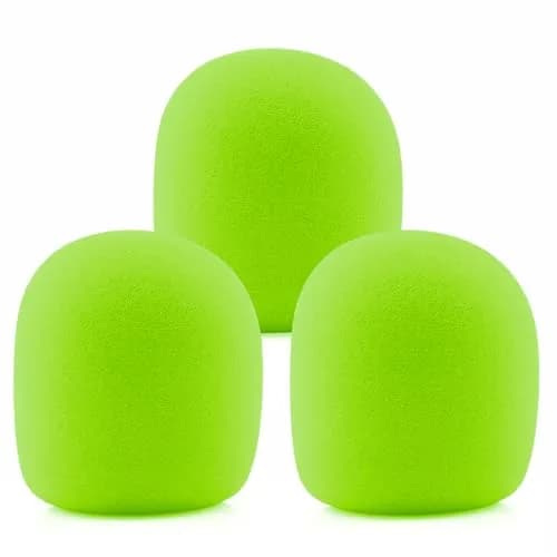 LEFXMOPHY Green Foam Windscreen for Shure SM58, Beta 58A, SM48 Microphones | High-Density Acoustic Foam Cover thumbnail 1