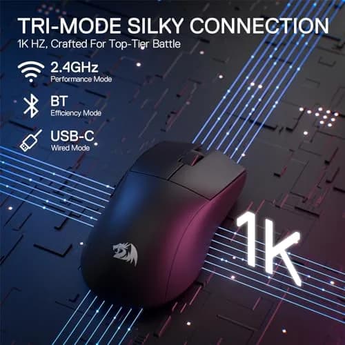 Redragon M916 Wireless 55G Ultra-Light Gaming Mouse 26K DPI | Ergonomic, Fully Programmable, 3-Mode Connect thumbnail 2
