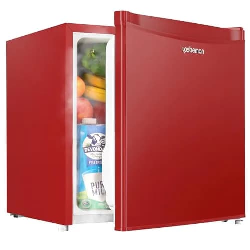 Upstreman 1.7 Cu.ft Mini Fridge with Freezer, Red-FR17 | Compact, Energy-Efficient, Quiet for Dorm & Office thumbnail 1
