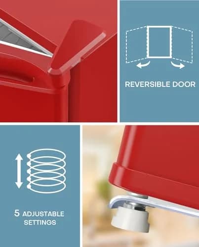 Upstreman 1.7 Cu.ft Mini Fridge with Freezer, Red-FR17 | Compact, Energy-Efficient, Quiet for Dorm & Office thumbnail 6