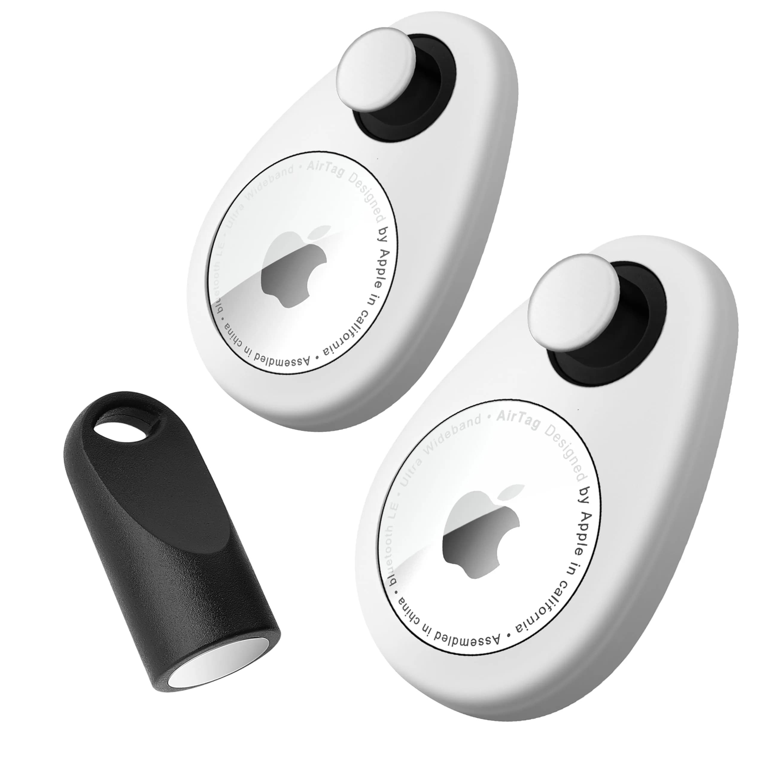 zonsiton Hidden GPS Tracker Case 2 Pack White | Anti-Removal Silicone Case with Safety Pins for Kids, Pets, Backpack - main product image