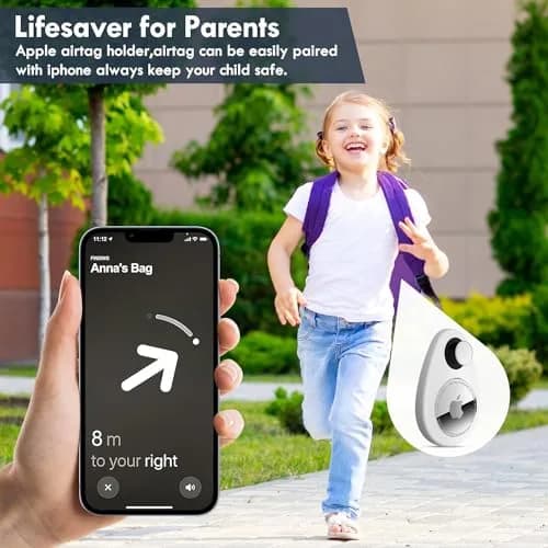 zonsiton Hidden GPS Tracker Case 2 Pack White | Anti-Removal Silicone Case with Safety Pins for Kids, Pets, Backpack thumbnail 4
