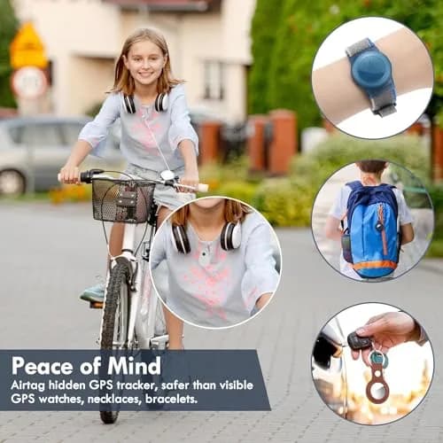 zonsiton Hidden GPS Tracker Case 2 Pack White | Anti-Removal Silicone Case with Safety Pins for Kids, Pets, Backpack thumbnail 3