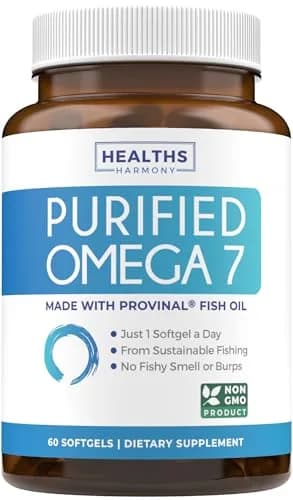 Healths Harmony Omega 7 Supplement 60 Softgels | Purified Palmitoleic Acid from Fish Oil for Adults thumbnail 1