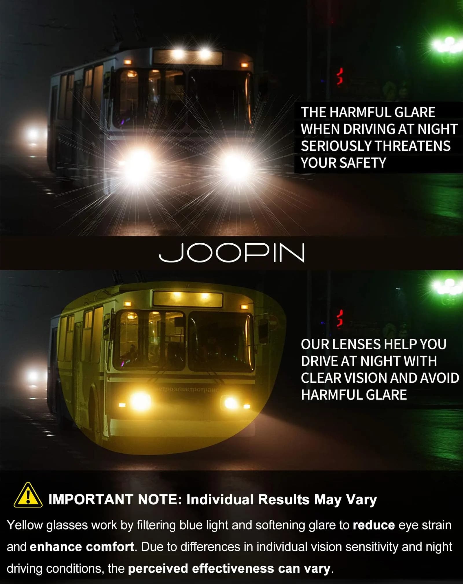 Joopin B26-Tortoise Oversized Sunglasses with Night Vision Yellow Lenses for Women - view 4