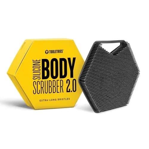 TOOLETRIES Silicone Body Scrubber 2.0 Charcoal | Longer Bristles for Deep Cleaning & Exfoliation — Charcoal