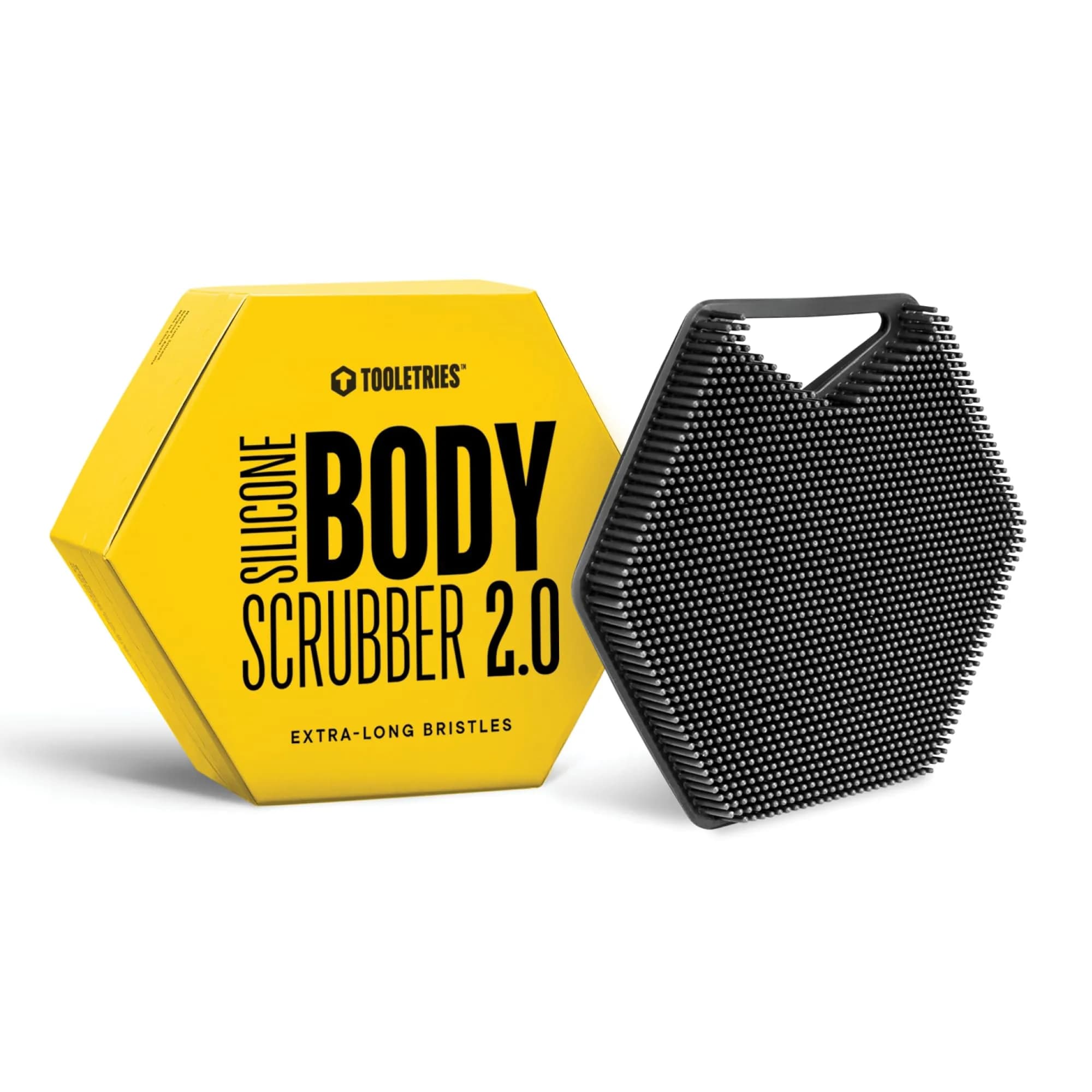 TOOLETRIES Silicone Body Scrubber 2.0 Charcoal | Longer Bristles for Deep Cleaning & Exfoliation